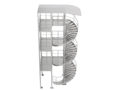 Spiral staircase isolated over white background, illustration