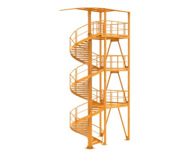 Spiral staircase isolated over white background, illustration