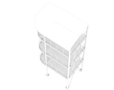 Spiral staircase isolated over white background, illustration