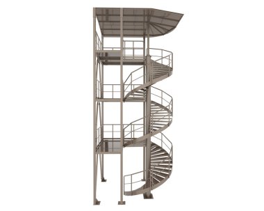 Spiral staircase isolated over white background, illustration