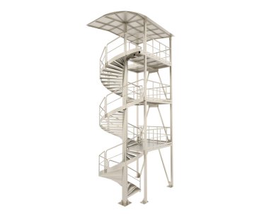 Spiral staircase isolated over white background, illustration