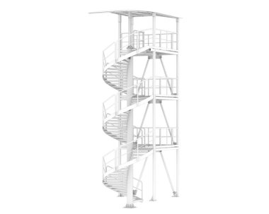Spiral staircase isolated over white background, illustration