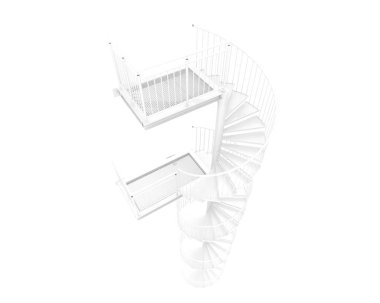 Spiral staircase isolated over white background, illustration