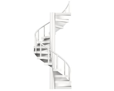 Spiral staircase isolated over white background, illustration
