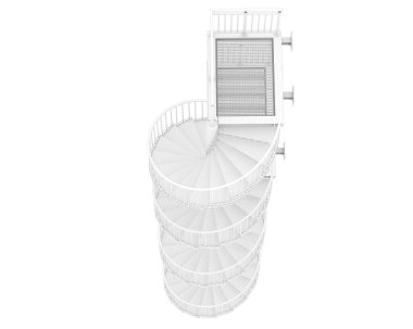 Spiral staircase isolated over white background, illustration