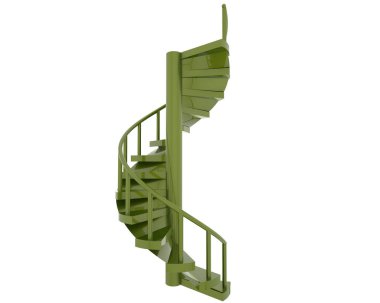 Spiral staircase isolated over white background, illustration