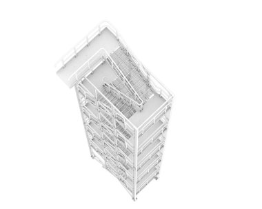 stairs isolated over white background, illustration