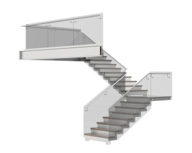 stairs isolated over white background, illustration