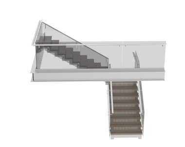 stairs isolated over white background, illustration