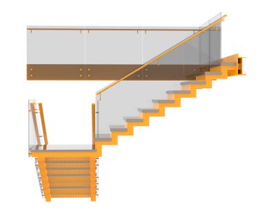 stairs isolated over white background, illustration