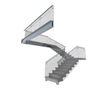 stairs isolated over white background, illustration