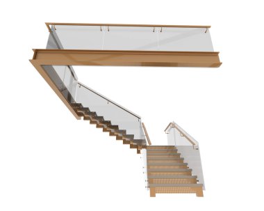 stairs isolated over white background, illustration