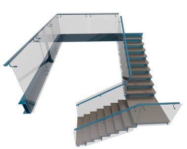 stairs isolated over white background, illustration