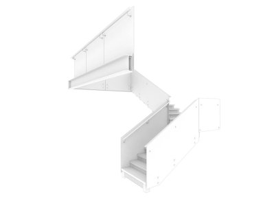 stairs isolated over white background, illustration