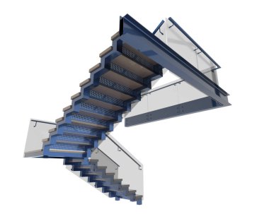 stairs isolated over white background, illustration