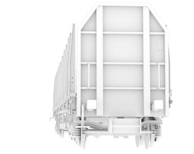 cargo container with trailer. Stake Wagon 3 d rendering