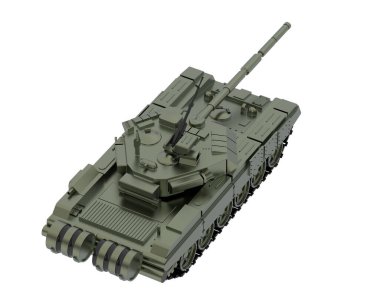 Beyaz arka planda modern tank. 3d oluşturma