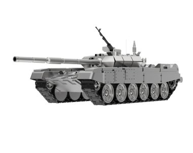 Beyaz arka planda modern tank. 3d oluşturma