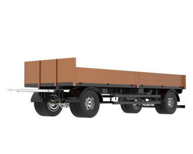 trailer for transporting cargo. isolated on white background. 3 d rendering.