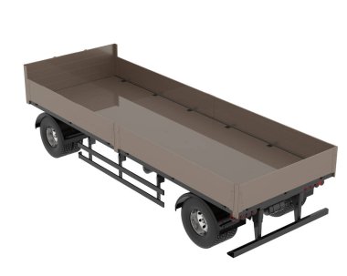 trailer for transporting cargo. isolated on white background. 3 d rendering.