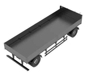 trailer for transporting cargo. isolated on white background. 3 d rendering.