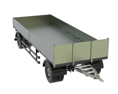 trailer for transporting cargo. isolated on white background. 3 d rendering.