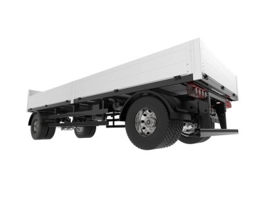 trailer for transporting cargo. isolated on white background. 3 d rendering.