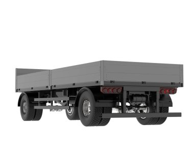 trailer for transporting cargo. isolated on white background. 3 d rendering.