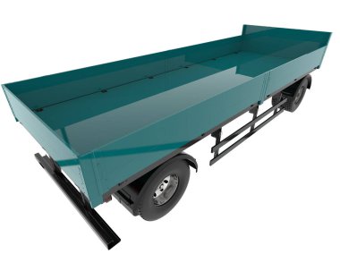 trailer for transporting cargo. isolated on white background. 3 d rendering.