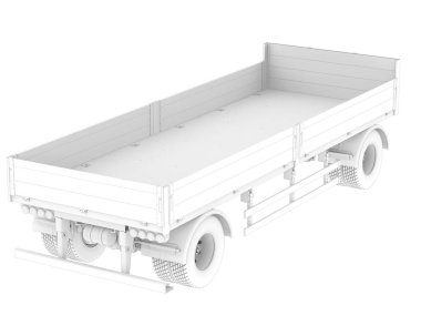 trailer for transporting cargo. isolated on white background. 3 d rendering.