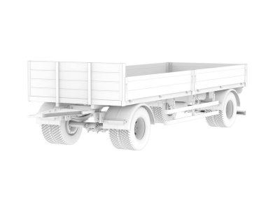 trailer for transporting cargo. isolated on white background. 3 d rendering.