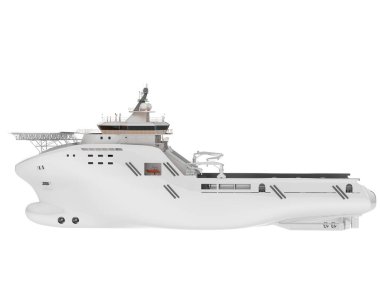 3d rendering of big ship isolated on white background. Vessel illustration