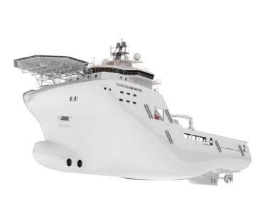 3d rendering of big ship isolated on white background. Vessel illustration