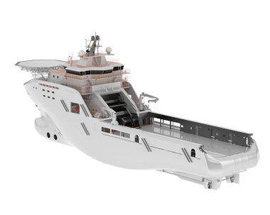 3d rendering of big ship isolated on white background. Vessel illustration