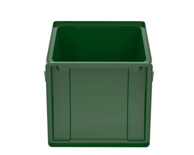 green garbage bin isolated on a white background. 3d illustration