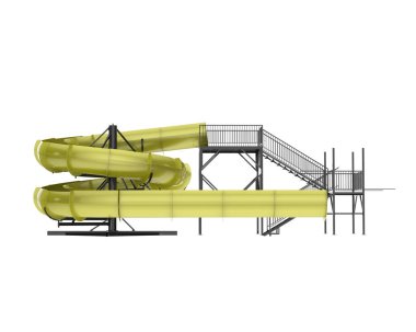 Su parkı slaytları arka planda izole. 3d oluşturma