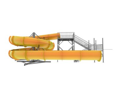 Su parkı slaytları arka planda izole. 3d oluşturma