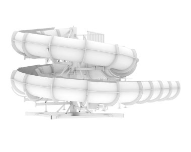 Su parkı slaytları arka planda izole. 3d oluşturma