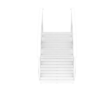 3d rendering of wooden bridge isolated on white background