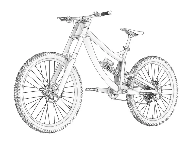 beyaz zemin üzerinde dağ bisikleti