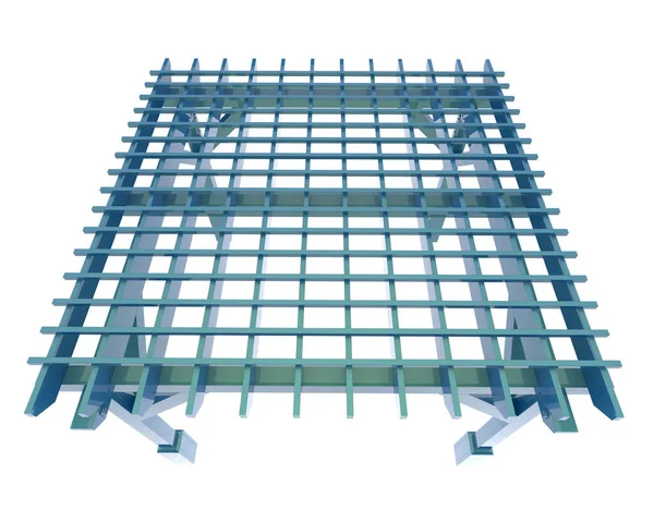 Üç boyutlu sanat, Pergola çatısı modeli. İnşaatın grafik illüstrasyonu 