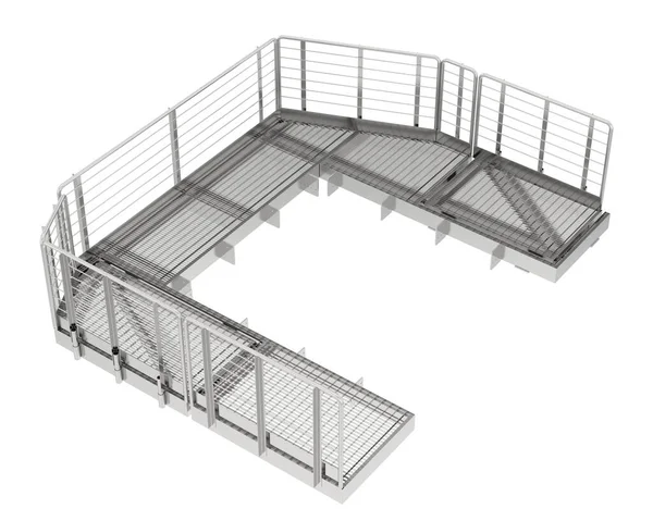 Arka planda sanayi platformu izole edilmiş. 3d görüntüleme - illüstrasyon