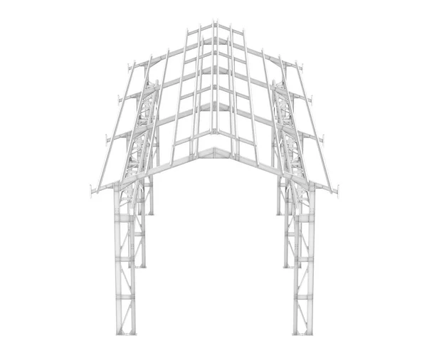 铝结构框架隔离在白色背景上 3D渲染 — 图库照片