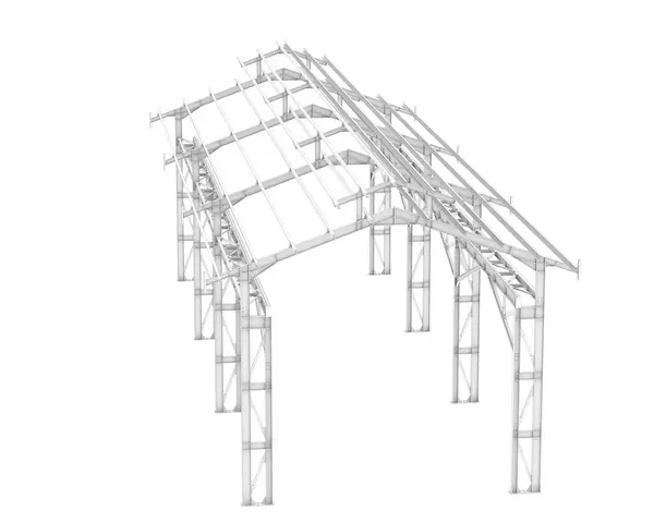 Structure Aluminium Isolée Sur Fond Blanc Rendu Illustration — Photo