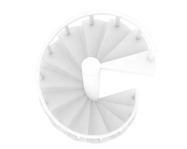 Spiral Staircase Isolated White Background Illustration — Φωτογραφία Αρχείου
