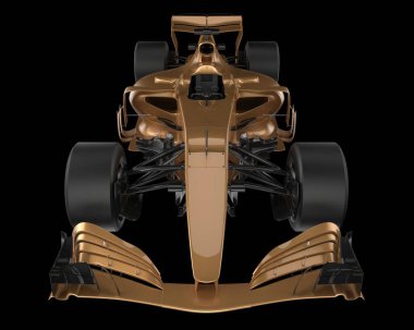 Formül arabası siyah arka planda izole edilmiş. 3d görüntüleme - illüstrasyon