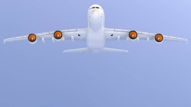 airbus plane on background. Extreme airplane. 3d rendering - illustration