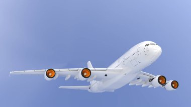 airbus plane on background. Extreme airplane. 3d rendering - illustration