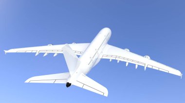airbus plane on background. Extreme airplane. 3d rendering - illustration