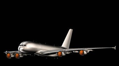 airbus plane on background. Extreme airplane. 3d rendering - illustration